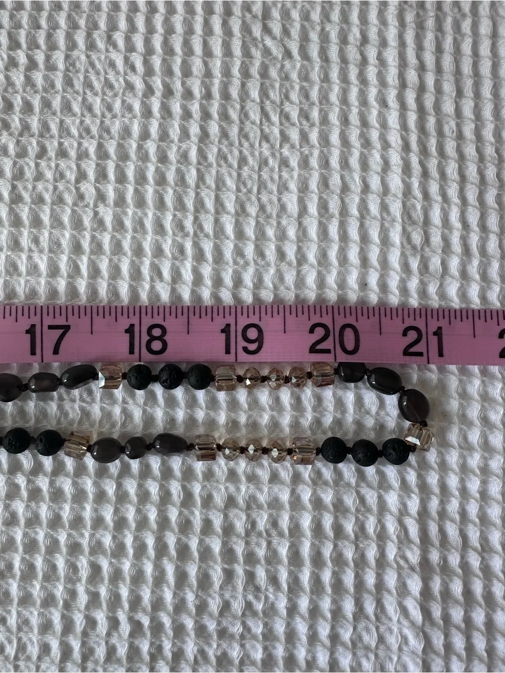 Handcrafted Black and Champagne Beaded Pendant Necklace
